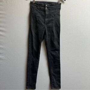 Free people high waisted skinny black denim jeans Sz 29